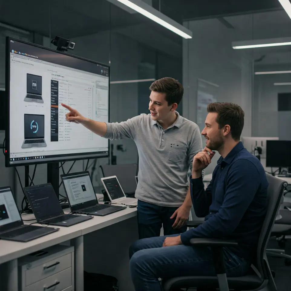 Laptop empresarial configurada para entrega con licencia Microsoft 365