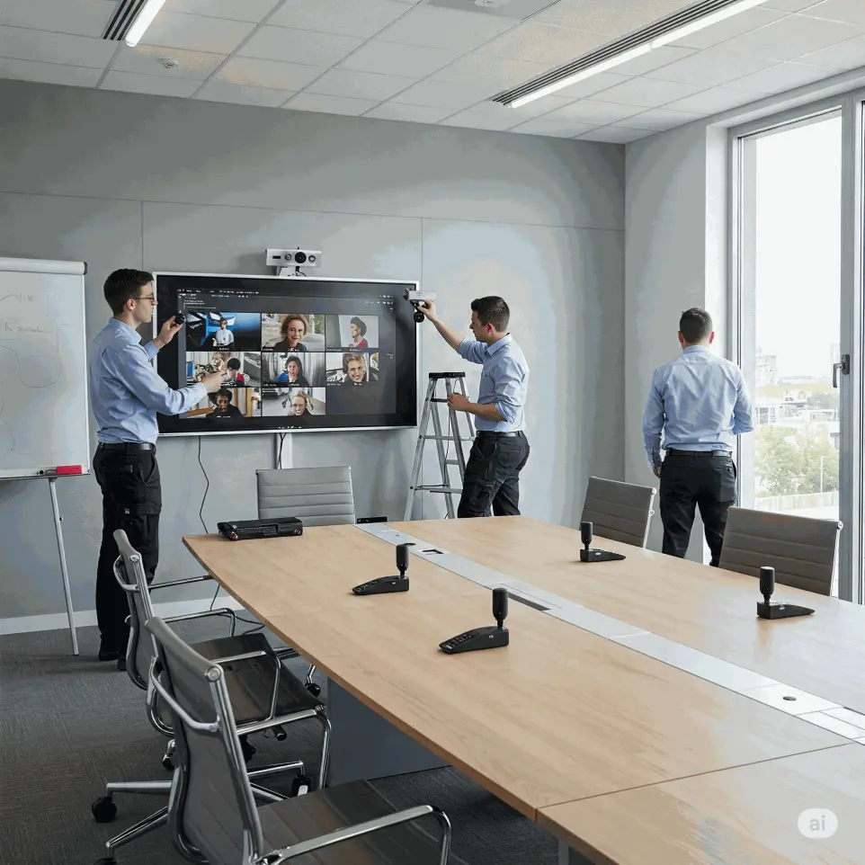 Proyecto de sala de junsta para video conferencia empresarial